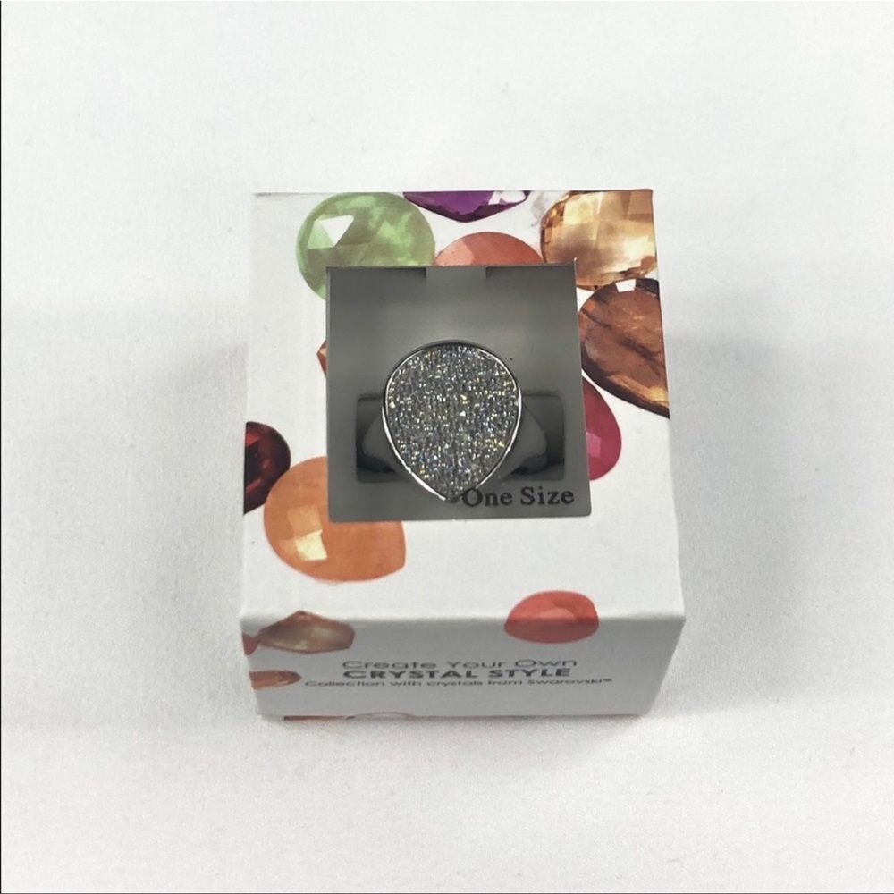 New Swarovski Tear Drop Ring - Crystal Style NWT